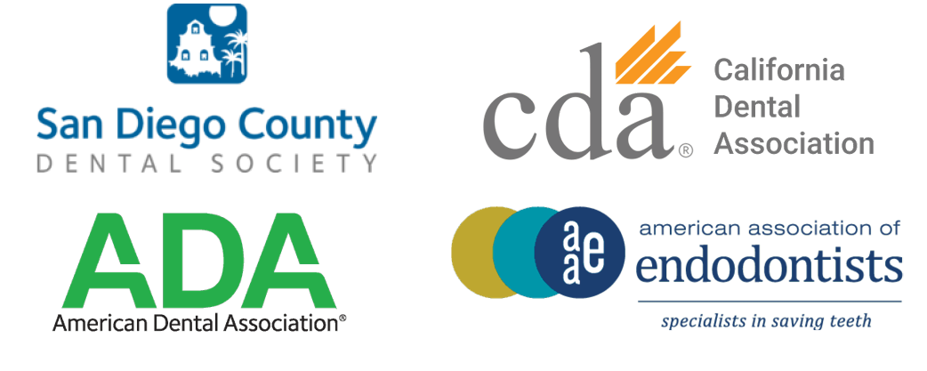 Dentistry Logos: San Diego County Dental Society, California Dental Association, American Dental Asssociation, American Association Of Endodontists